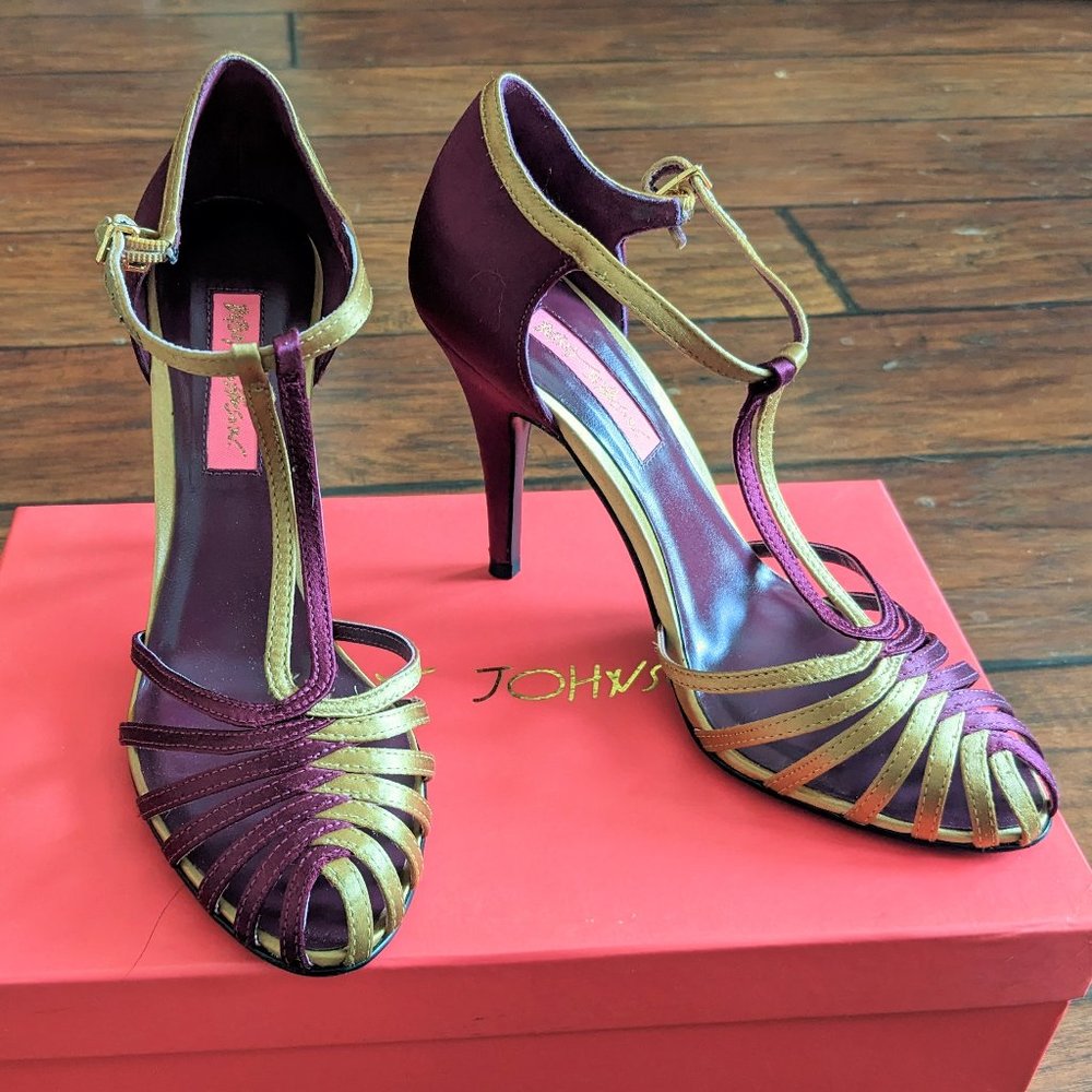 Betsey Johnson Kell Strappy Satin T-strap Pump
